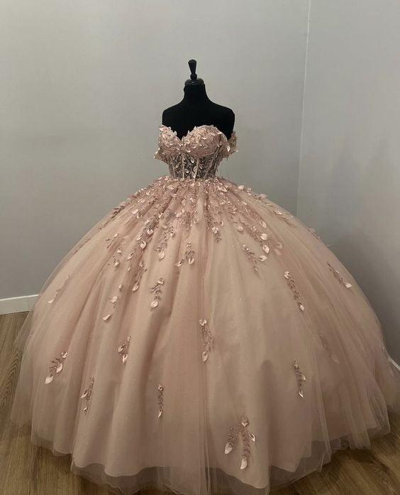 Quince Dress | Blush Pink Quinceanera Dresses Vestidos De 15 Anos Formal Birthday Party Prom Ball Gown Corset Back