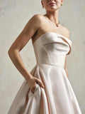Simply Flawless in Pink Satin Vestido De Novia Wedding Dress Bow Court Train Dress Mermaid Modern Satin Princess Gown Satin