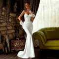 White Mermaid Wedding Dresses Sweetheart Lace Hollow Out Princess Bridal Dress Elegant Wedding Prom Gowns Customized Custom Color