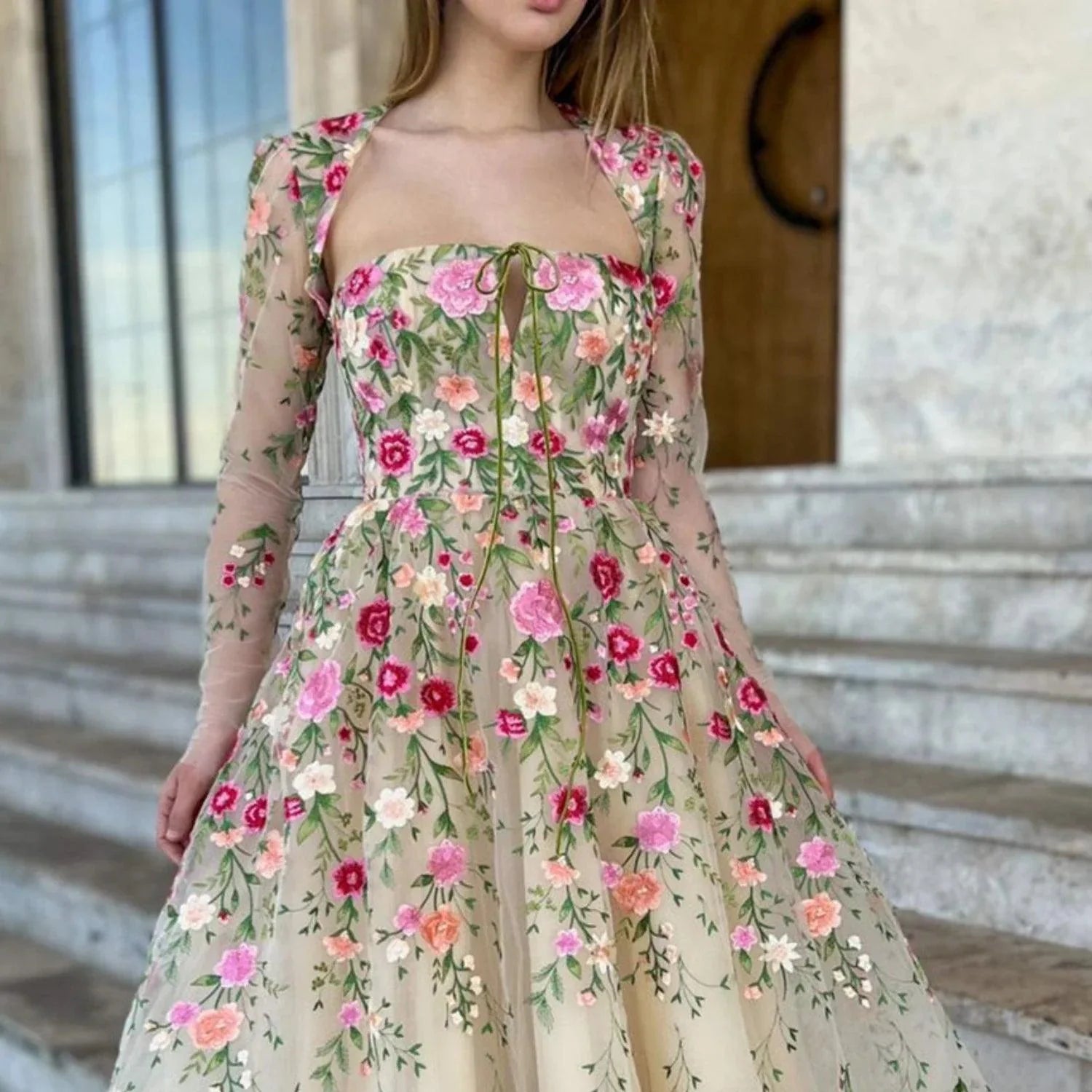 Lucy Line A Evening Gown Prom Women's Luxury Party Dress Es Gala Dresses Woman for Party Cocktail Flowers Elegant Gowns