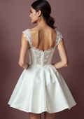 Chic Short Wedding Dress and Mini Dress with a Wrap Style for a Flattering Fit