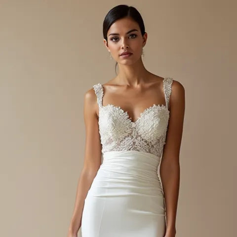 Mermaid Fit-and-Flare Wedding Dress with a Dramatic Silhouette