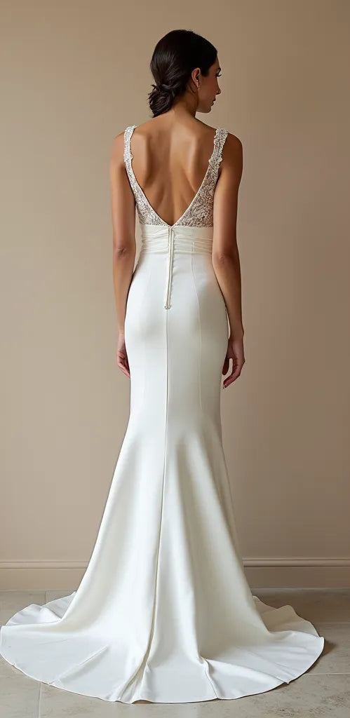 Mermaid Fit-and-Flare Wedding Dress with a Dramatic Silhouette