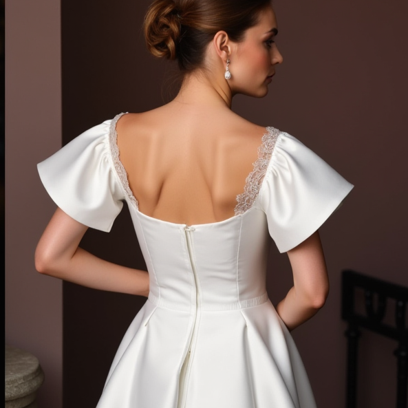 Glamorous Short Wedding Dress and Mini Dress with Pearl Embellishments