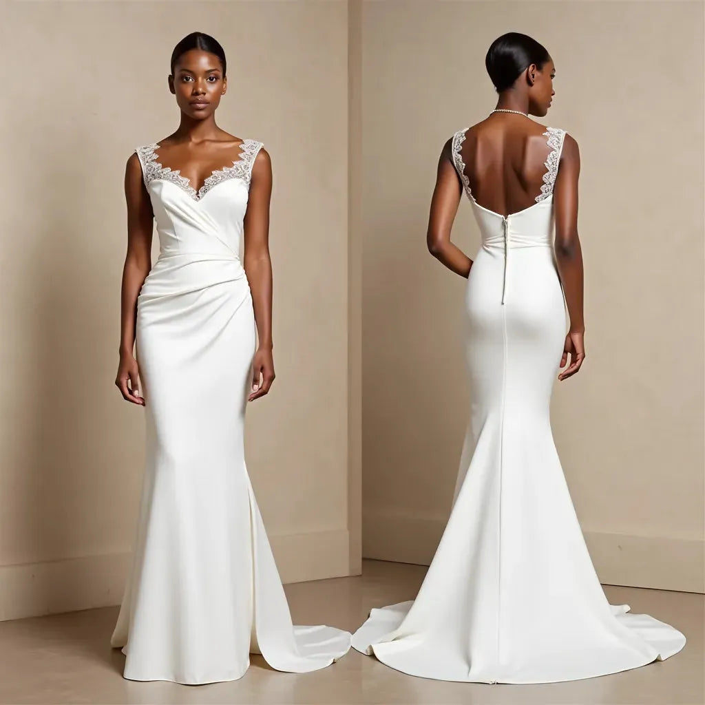 Mermaid Wedding Dress with a Dramatic Fishtail for a Bold Bridal Look