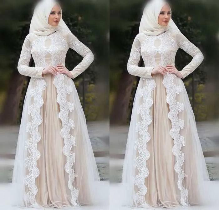 Muslim Wedding Dresses for Women A Line vestidos de noiva 2022 Plus Size Zipper Back Long Sleeve свадебное платье