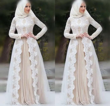 Muslim Wedding Dresses for Women A Line vestidos de noiva 2022 Plus Size Zipper Back Long Sleeve свадебное платье