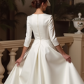 Elegant White Mini Short Wedding Dress with a Layered Skirt for Extra Volume and Drama
