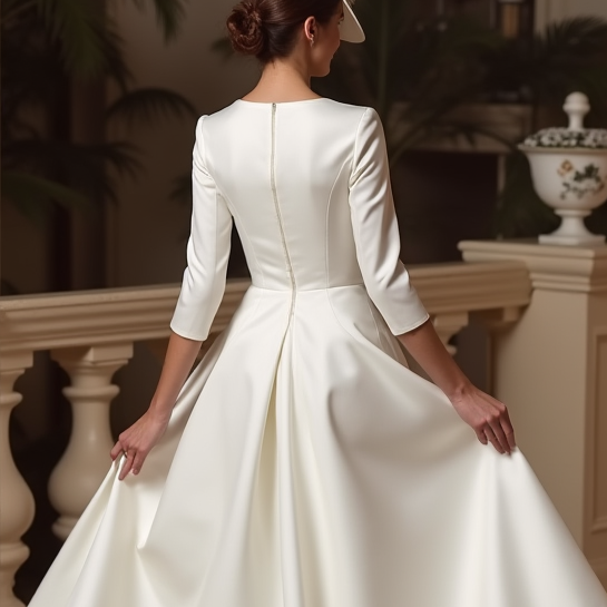 Elegant White Mini Short Wedding Dress with a Layered Skirt for Extra Volume and Drama