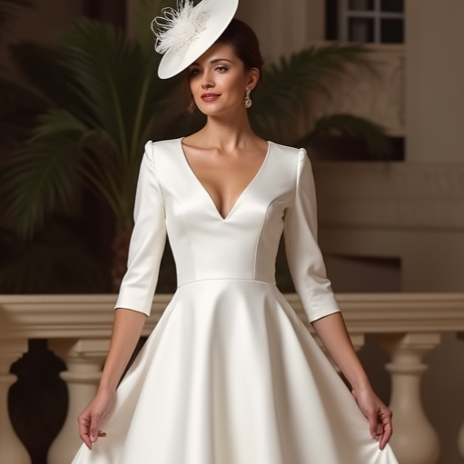 Elegant White Mini Short Wedding Dress with a Layered Skirt for Extra Volume and Drama