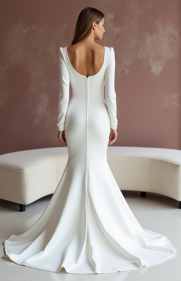 Elegant White Mermaid Wedding Dress with a Ruffled Skirt for a Romantic Look