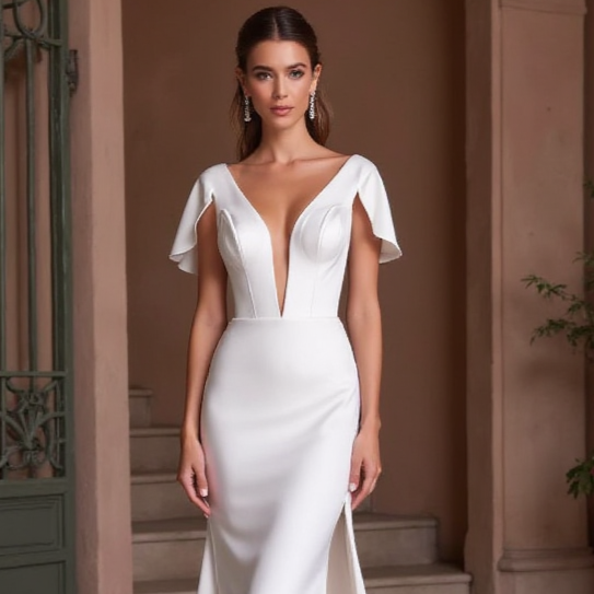 Romantic A-Line Wedding Gown with a Sheer Bodice for a Soft Look