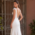 Elegant A-Line Wedding Dress with a Lace Overlay for a Vintage Touch
