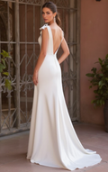 Elegant A-Line Wedding Dress with a Lace Overlay for a Vintage Touch