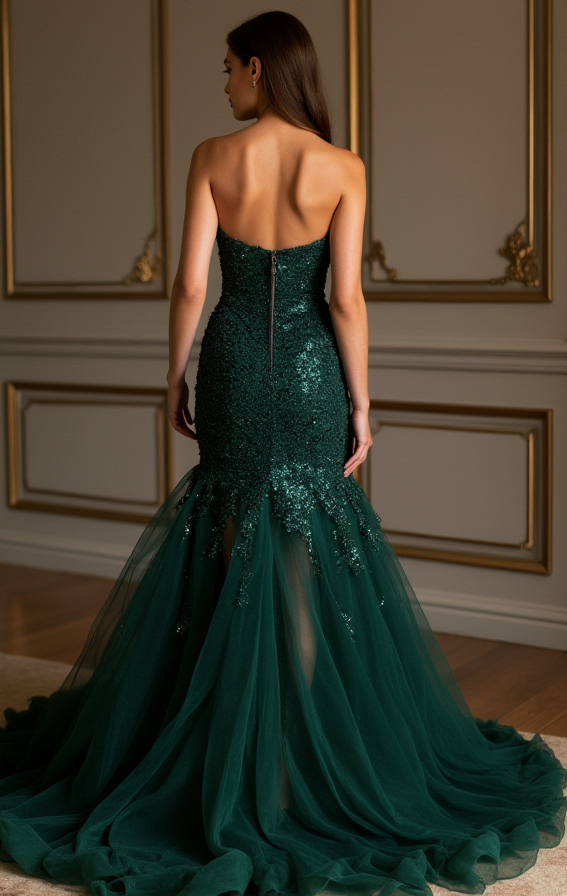 Stunning Evening Dress and Prom Dress with a Plunging Neckline for a Bold Look