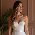 Romantic A-Line Wedding Dress with a Lace and Tulle Skirt for a Soft Look