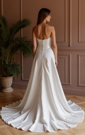 Romantic A-Line Wedding Dress with a Lace and Tulle Skirt for a Soft Look
