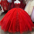 Quince Dress | Red Quinceanera Dresses 15 Party Fashion Applique Tulle High-Quality Cinderella Princess Birthday Gowns Plus Size